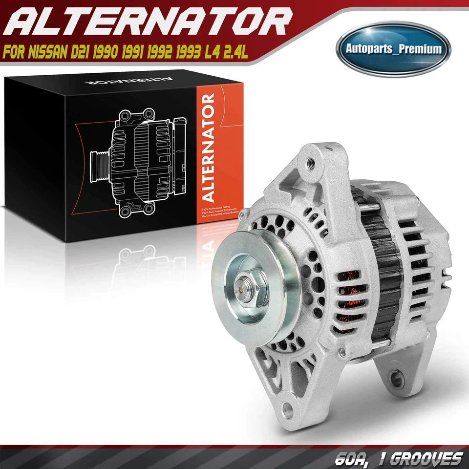 Alternador Nuevo para Nissan D21 1990 1991 1992 1993 L4 2.4L 60A 12V CW 1 Ranura Foto 1 de 4