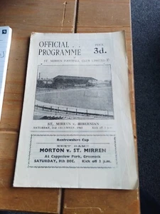 St Mirren v Hibernian Hibs 2/12/1961 - Picture 1 of 4