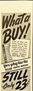 1942 Pro-Phy-Lac-Tic Nylon Tooth Brush 23 cents Vintage Print Ad - Picture 1 of 6