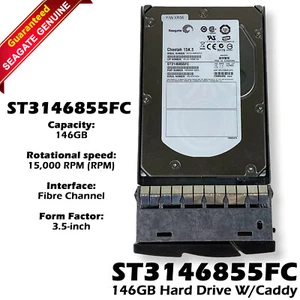 Seagate ST3146855FC Cheetah 15K.5 146Gb 15000RPM Fibre Channel 4Gbps 3.5" HDD - Picture 1 of 9
