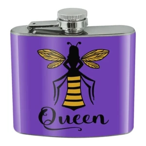 Queen Bee Stainless Steel 5oz Hip Drink Kidney Flask - Picture 1 of 3