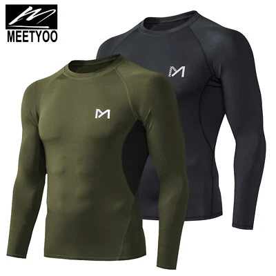 2 Pack/Set Compression Shirts for Men Long Sleeve Athletic Base Layer Undershirt - Image 1 of 4