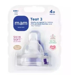 2x packs of MAM Teats Size 3. MAM Fast Flow Teats with SkinSoft Fits - Picture 1 of 1