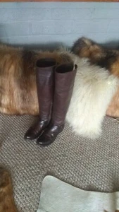 Vintage Made in USA Damen Frye Overknee Engineer Stiefel Größe 11 Braun - Bild 1 von 12