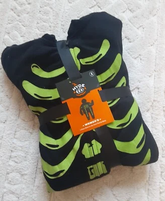 Women's Glow-in-the-Dark Skeleton Hooded One-Piece Halloween Union Suit Pajama S - Image 1 of 3