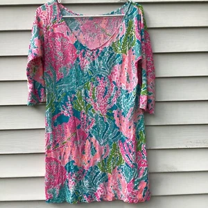 Lilly Pulitzer Eliza Dress Let's Cha Cha 3/4 Sleeve Lightweight Small S - Picture 1 of 12