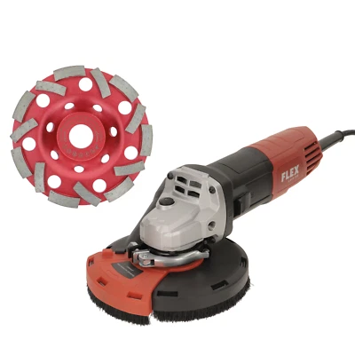 Flex Winkelschleifer 800W Betonfräse PRODIAMANT Absaughaube+Schleifteller  125mm - Bild 1 von 4