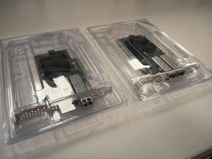 pair of Chelsio 110-1188-50 DUAL PORT PCI ADAPTER CARDs - Zdjęcie 1 z 3