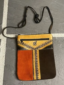 NOVICA LEATHER ACCENTED LEATHER MOUNTAIN LLAMA SLING HANDBAG - Picture 1 of 6