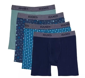 Hanes 4-Pack Men's Ultimate Longer Leg Boxer Briefs Stretch Tagless L 36 38 - Picture 1 of 6