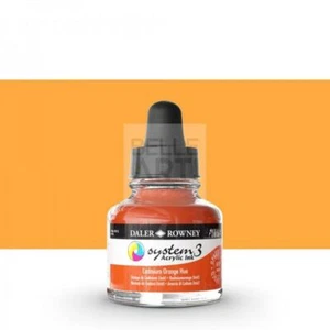 COLORE ACRILICO FLUIDO 619 ARANCIO CADMIO IMITAZIONESYSTEM3 FLACONE CON CONTAGOC - Picture 1 of 2