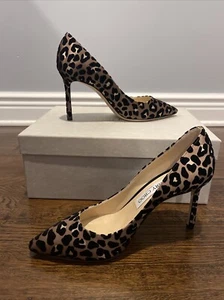 JIMMY CHOO ROMY 85 LEOPARD 37 - Picture 1 of 5