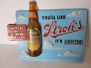Letrero de cerveza Stroh's You'll Like Stroh's It's Lighter - Imagen 1 de 6