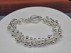 Hübsches silberfarbenes Multi Kugel Armband, 18 cm, NEU, Fabrikat unbekannt - Bild 1 von 4