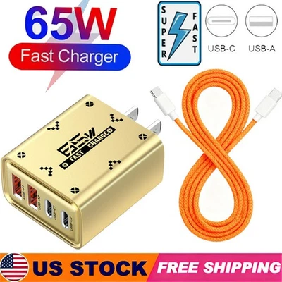 65W Super Fast Charging USB Type C Wall Charger For Samsung iPhone Android Phone - Image 1 of 4