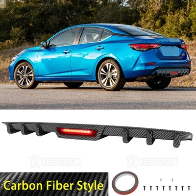 Carbon Fiber Style Rear Diffuser Bumper Spoiler Wing Lip For Nissan Sentra Sedan — 第 1/4 张图片