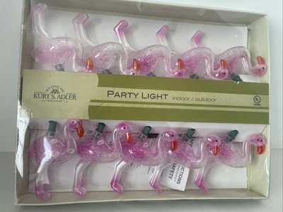 Flamingo Tropical String Lights Set Decoration Pink Kurt Adler Indoor/Outdoor - Image 1 of 4