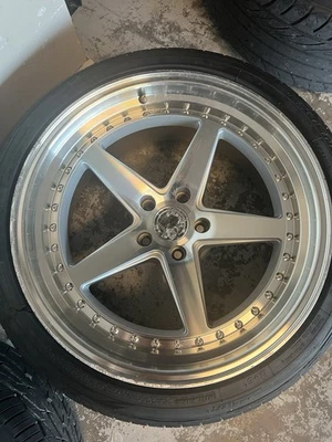 Aodhan DS09 Wheels 19x9.5 +22 5x114.3 Silver Machined Face 19 Inch Rims Set 4 - Image 1 of 4