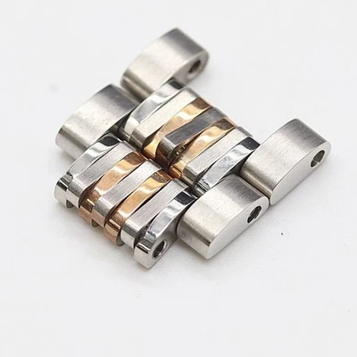 Gucci 2 Link 126.5 Ladies Watch Band Bracelet Parts Silver Brown 14mm used Japan - Image 1 of 3