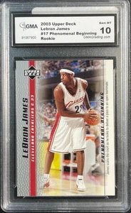 LEBRON JAMES RC ROOKIE 2003 UPPER DECK #17 PHENOMENAL BEGINNING GMA 10 Gem Mint - Picture 1 of 2