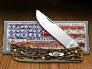 Case xx Knives Sodbuster Jr. Jigged Amber Bone Pocket Knife Stainless 00245 - Picture 1 of 4