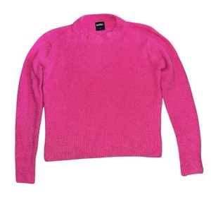 Katie J NYC Juniors Women’s Hot Pink Mohair Pullover Sweater Size XS - Picture 1 of 4
