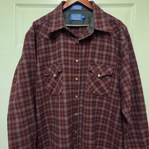 Vintage Pendleton 100% Pure Virgin Wool Flannel Fireside Long Sleeve Men’s L - Picture 1 of 11
