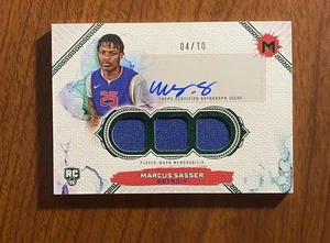 2023-24 Topps Motif #120 Marcus Sasser Triple Patch Rookie Auto /10 - Picture 1 of 3