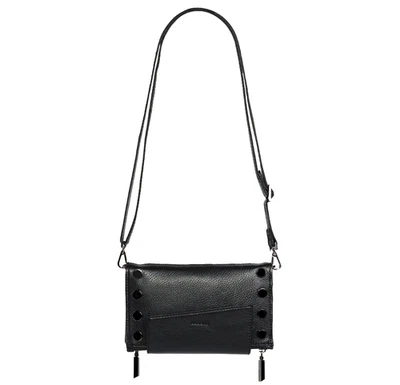 Hammitt Levy Leather Black Crossbody Clutch Wallet, Gunmetal NWT - Image 1 of 4