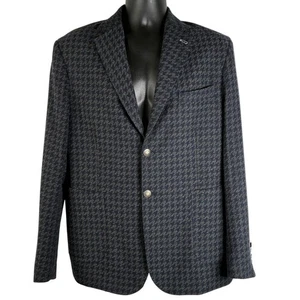 Luigi Fusaro Italian Blazer Men US 42 Gray Blue Wool Blend 2 Button Sports Coat - Picture 1 of 18