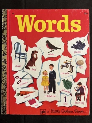 Vintage A Little Golden Book  Words 45 .59 1978 #4236 - Image 1 of 4