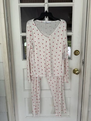 Sonoma 2 Piezas Ropa de Dormir Camisa Pantalones Pijama Conjunto Cuello en V XL Tejido Floral Salón Nuevo Foto 1 de 4