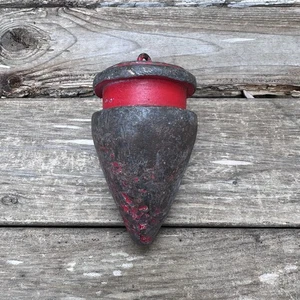 Antique Steel Plumb Bob 3 lb 14 oz Large 4" Shows Wear Heavy - Picture 1 of 10