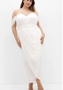 CITY CHIC entwine maxi dress in ivory size L/20 NEW NWT Womens Plus Size - Picture 1 of 11