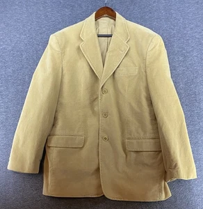 Perry Ellis Mens Size 44 Tan Soft Suede Blazer Jacket - Picture 1 of 15