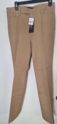 NWT Lauren Ralph Lauren Adelle Straight Leg Khaki Pants Pockets Flat Frnt Sz 10  - Image 1 of 4