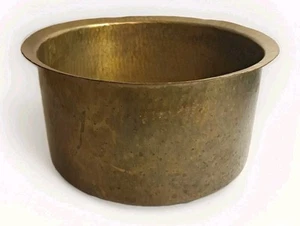 Antik Stil Vintage Messing Topf gehämmert Schüssel Übertopf 8,5" Höhe x 14,5" Zoll rund - Bild 1 von 22
