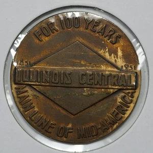 1951 Illinois Central Railroad Main Line Mid-America Medal - Picture 1 of 2