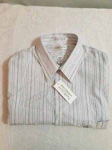 Van Heusen Herrenhemd 16 - 16,5 grau gestreift Langarm adrett Business neu mit Etikett - Bild 1 von 11