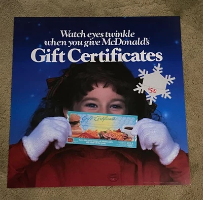 Vintage 1990 McDonald’s Gift Certificates  Translite  22 x 22” - Image 1 of 2