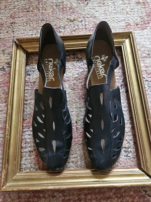 Rieker. Dark Navy Shoes. UK 8. EUR 42. Leather. Perfect , New, Condition - Image 1 of 4
