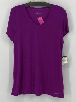 Eddie Bauer рубашка женщин размер XL фиолетовый коротким рукавом производительности бесплатный сухой новый с Ярлыками - Изображение 1 из 4
