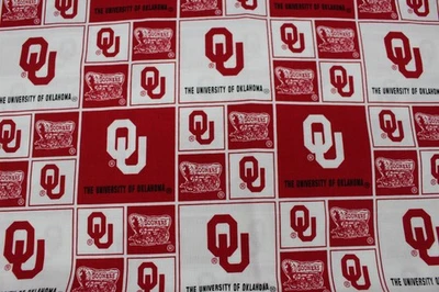 Oklahoma Sooners OU Fabric 2yds 35in x 40in Sykel Pattern OU 020 Collegiate - Image 1 of 3