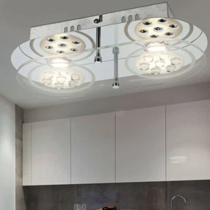 Lampada da parete soffitto LED design illuminazione cristallo vetro cromato ingresso cucina - Foto 1 di 3