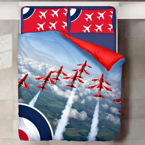 Set piumone doppio frecce rosse reversibili biancheria da letto rossa Royal Air Forces Association - Foto 1 di 2