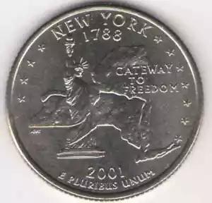 US. 2001-D. NY. New York Statehood (1788) Quarter. Uncirculated. - Picture 1 of 2