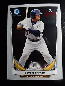 2014 Bowman Chrome #BCP33 Devon Travis Detroit Tigers Baseball Rookie Card - Picture 1 of 2