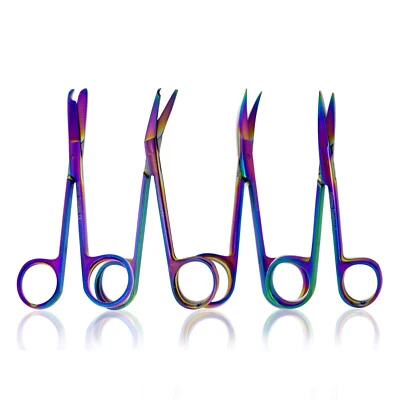 Premium 4pc Suture Stitch &Iris Micro Scissors 4.5" Suture Removal First Aid EMS - Image 1 of 4