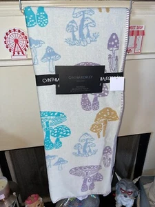Cynthia Rowley Mushroom Oversize Throw Blanket 50x70 inch Multi-Color Mushrooms - Picture 1 of 4