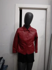 VERA PELLE Giacca in vera pelle usato donna woman ROSSO Tg S XYC1188L - Imagen 1 de 6